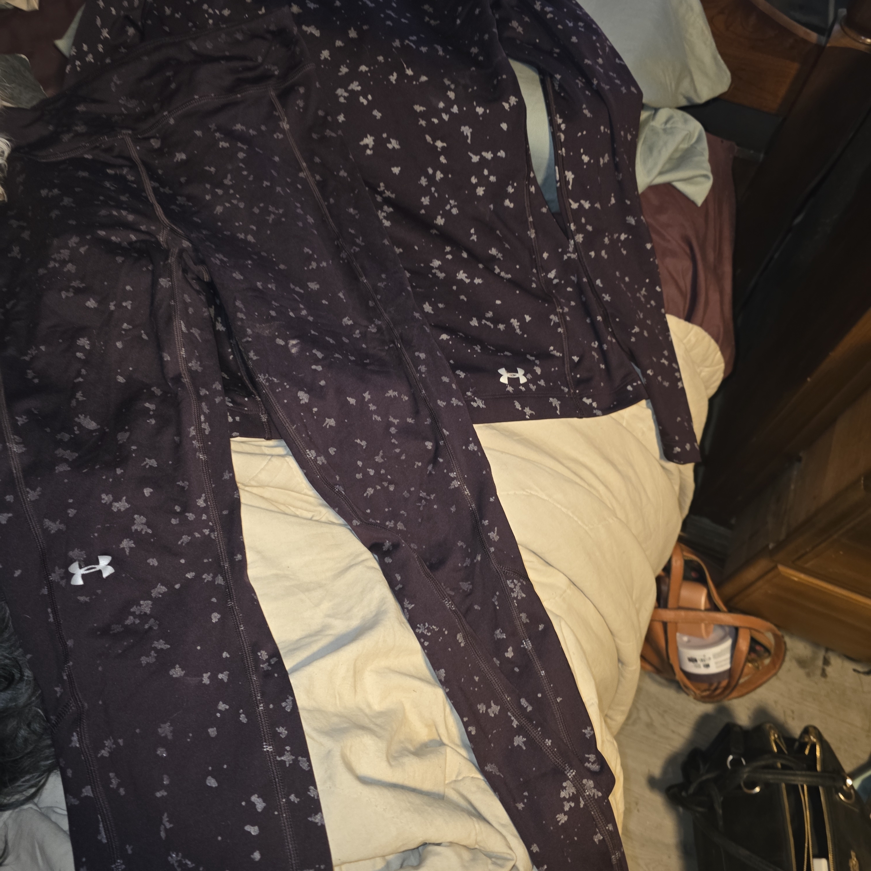 Under Armour Purple Leggings & Top With Star Pattern